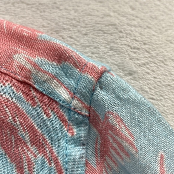 Linen Attire by Ranee’s Miami Linen Resort/Tropical LS Button Shirt (Blue/Pink) - Picture 16 of 16